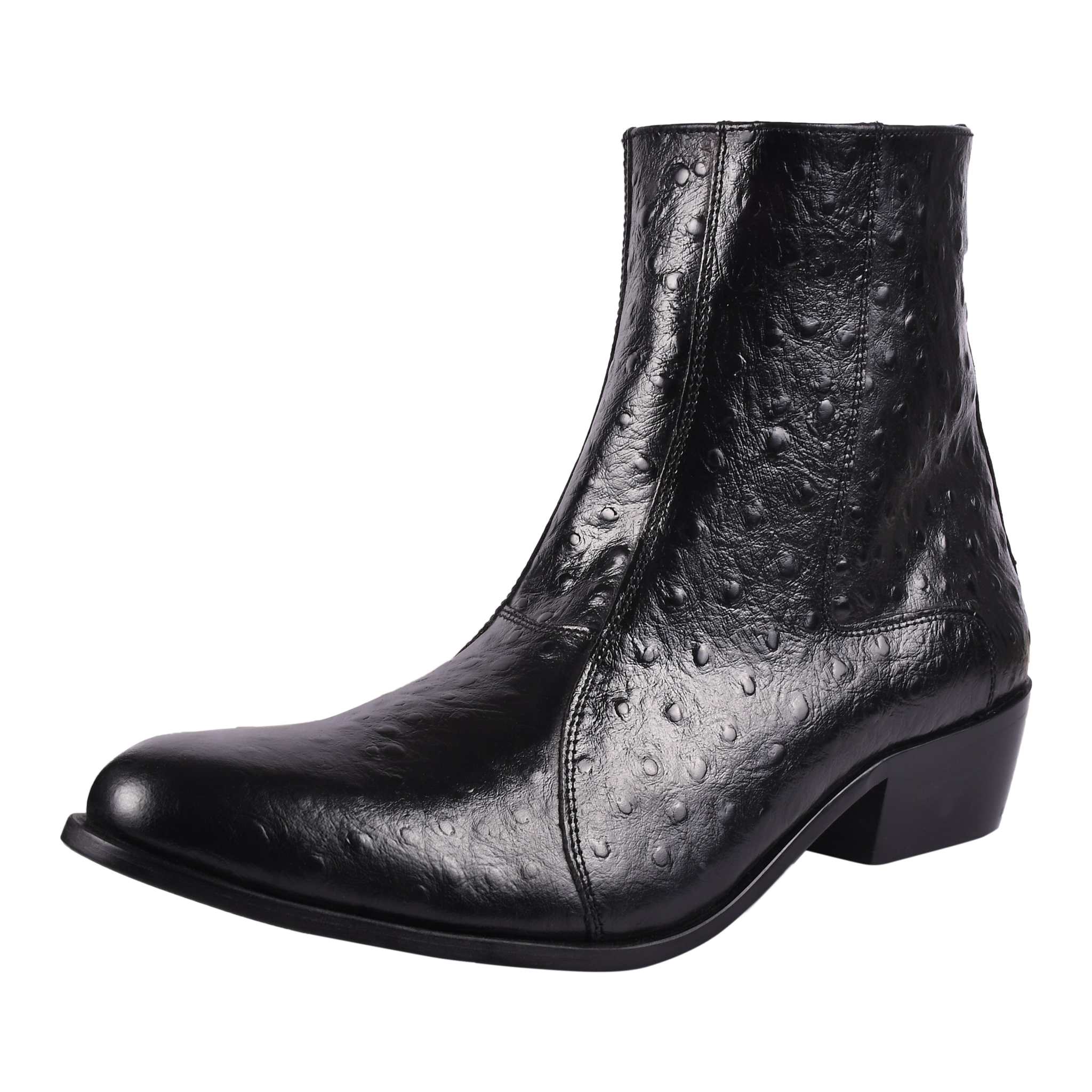Jazzy Jackman Leather Print Ankle Length Boots - MENLL